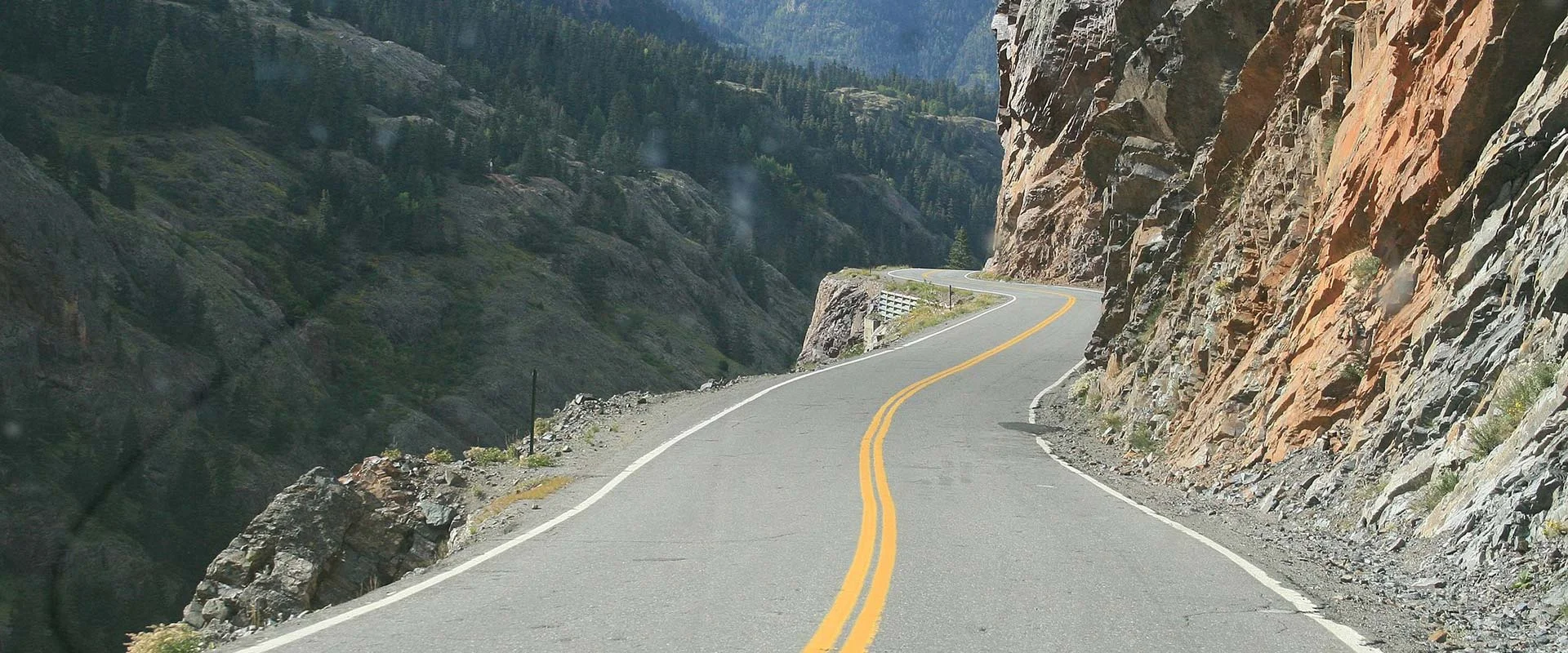The Million Dollar Highway winding through the San Juan Mountains toward Silverton